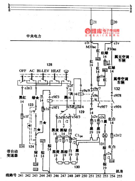 Santana 2000(gasoline injection motor)car air conditioner(continuation)circuit wiring circuit diagram(2)