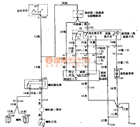 Beijing Cherokee light off-road vehicle speakers and wiper washing wiring circuit diagram
