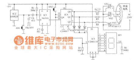 Digital displaying remote control electric fan circuit diagram