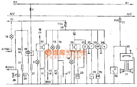 Beijing Cherokee BJ2021 light off-road vehicle instrumentation signal radio circuit diagram