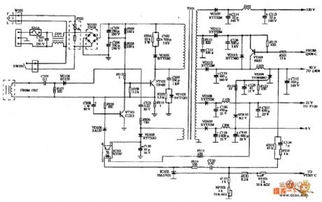 VOLTRON V-1501 display power supply circuit diagram