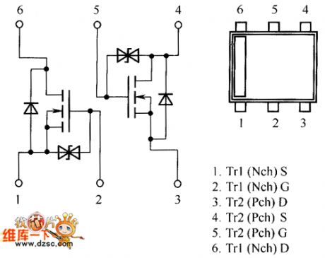 FET US6M1 internal circuit diagram