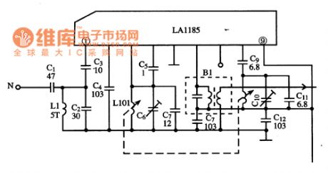 The typical application circuit diagram of LA1185 IC