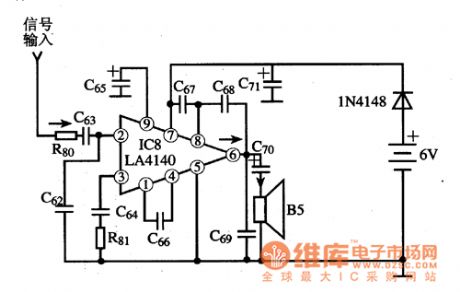 The typical application circuit diagram of LA4140 IC