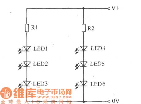 The driver circuit diagram with many LEDs