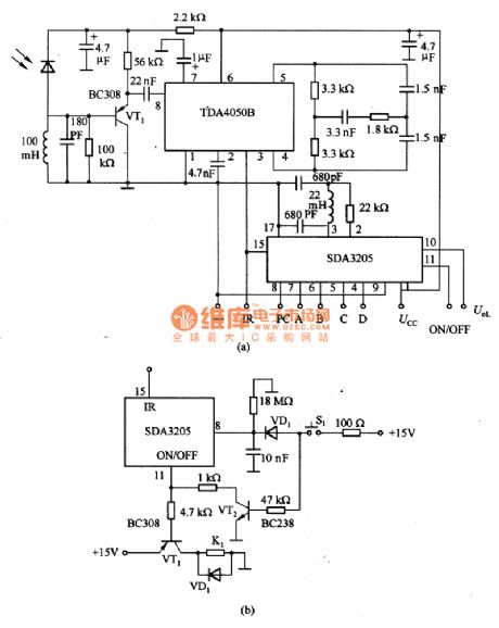 Five functions ultrared remote control receiving circuit diagram