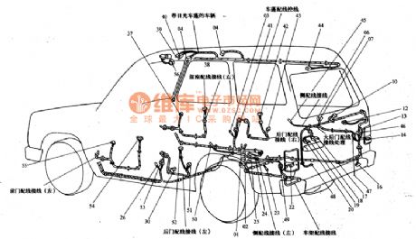 Mitsubishi Pajero light off-road vehicle body circuit body cable configuration circuit diagram