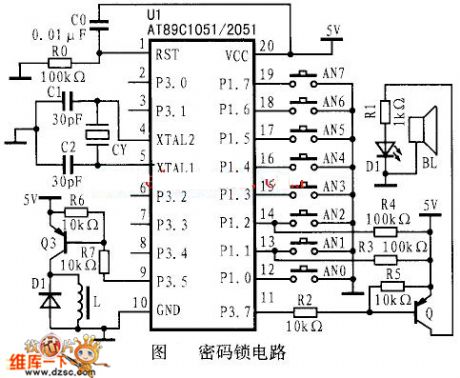 secret code lock circuit