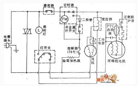 Mitsubishi MRE-2163W/216W-N, MRE-2163G/2163G-N fridge circuit