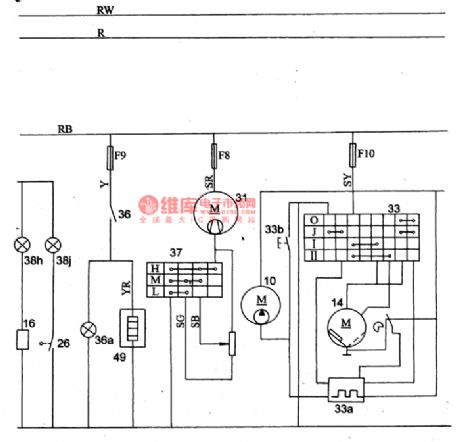 The basic diagram of Alto warm wind and wiper washing circuit