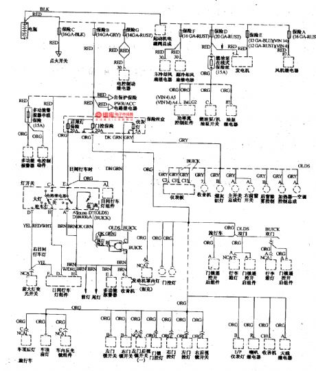 Buick Century car outline circuit diagram(1)