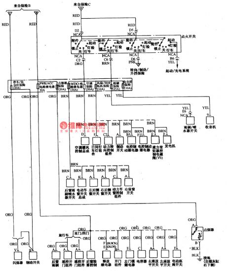 Buick Century car outline circuit diagram(2)