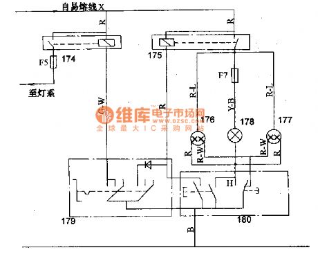Mitsubishi Pajero (PAJERO) light off-road vehicle taillight and headlight relay basic circuit diagram