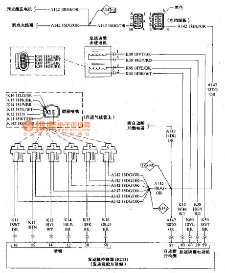 Beijing Cherokee 4.0L engine electronic control system sensor computer wiring diagram 2