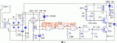 Household gas alarm circuit