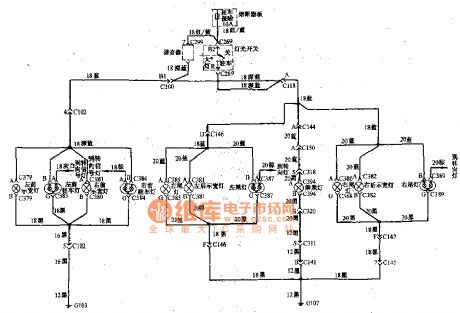Beijing Cherokee light off-road vehicle width light taillights license lights vehicle wiring circuit diagram