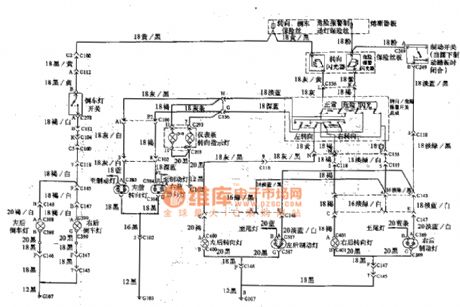 Beijing Cherokee light off-road vehicle turn signal brake light reversing light hazard warning light circuit diagram