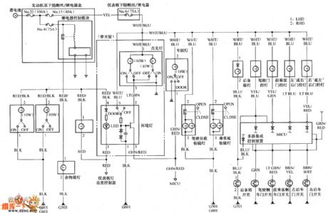 Guangzhou Honda Accord 2.4L ambient Light, roof lamp circuit diagram