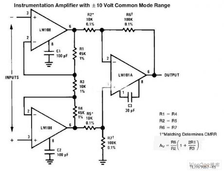 The Instrumentation Amplifier Circuit with Common Mode Signal Input