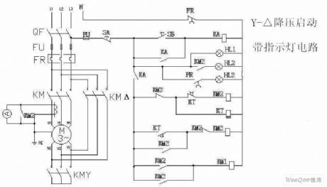 Electric Motor Triangle Voltage Reducing Start Circuit