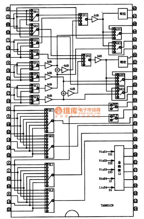 TA8851CN I2C bus control switch IC