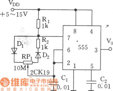 Large Range Variable Duty Ratio Square Wave Generator Circuit