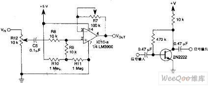 The Circuit of Simple Front-end Amplifier with Adjustable Gain