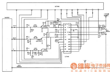 The typical application circuit diagram of LC7480 IC