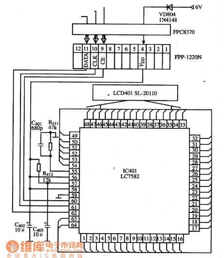 The typical application circuit diagram of LC7582 IC