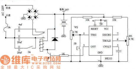 Current-limiting Step-down Resistance and Capacitance Storage Battery Charger Circuit