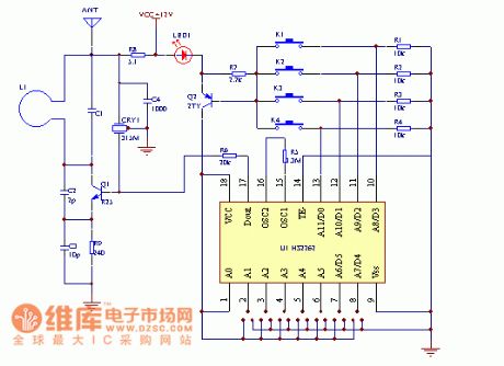 Key Ring Wireless Encoding Remote Controller Circuit (2)