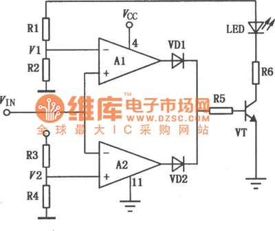universal single and dual power supply quad op-amp circuit