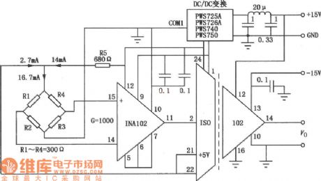 precision bridge isolation and measurement amplifier circuit