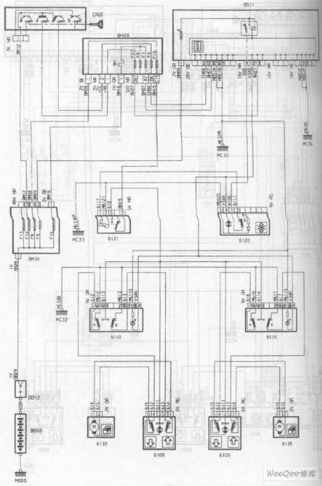 The Back Power Window Circuit of the DPCA-Picasso 2.0 Car