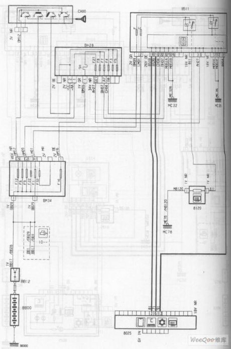 The Electrical Window Glass (Automatic Air Conditioning) Circuit of the DPCA-Picasso 2.0 Car