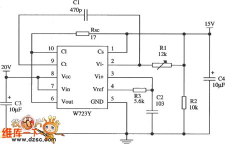 W723 High-Voltage Current-Limiting Protection Circuit