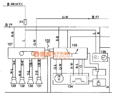 Mitsubishi Pajero (PAJERO) brand light off-road vehicle radio and clock principle circuit diagram