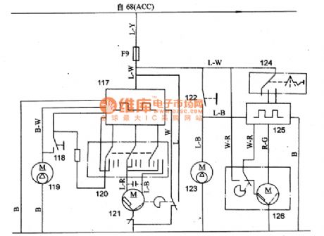 Mitsubishi Pajero (PAJERO) light off-road vehicle front and rear window wiper and washing principle circuit diagram