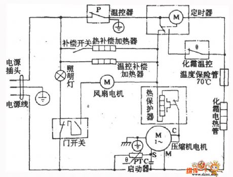 Xiling brand BCD-182W refrigeration & Frozen fridge circuit