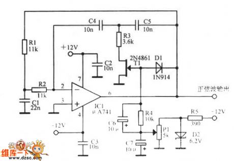 Stable sine wave circuit