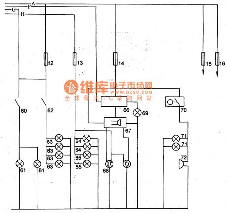 Shenyang JinBei light bus lighting, indoor light, reversing lamp, brake lamp circuit diagram