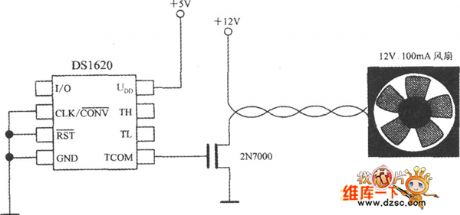 Constant temperature control circuit compose of the smart temperature sensor DS1620 with three-wire serial interface