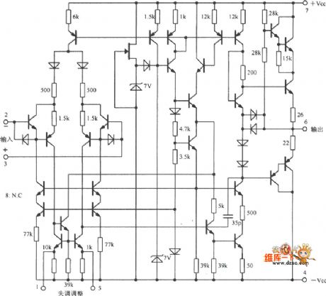 High voltage internal compensation op amp circuit