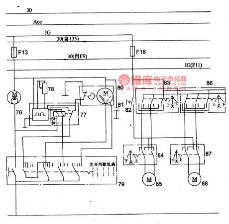 The Wiper/Washer and Power Kong Principle Circuit of MAZDA 929