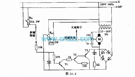 Satellite receiver antenna servo control circuit