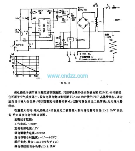 Temperature control circuit with the temperature range of -10℃ to 20℃