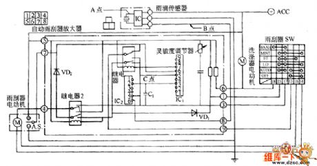 Automatical wiper control system circuit diagram