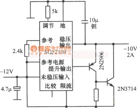 10V 2A regulated power supply circuit composed of SG52104