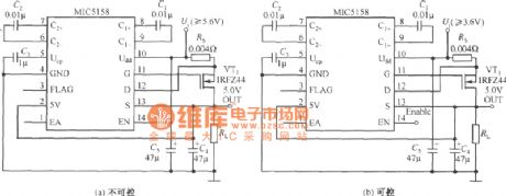 5V fixed output linear regulator circuit diagram composed of MIC5158
