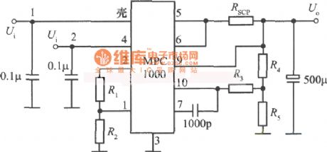 2 to 35V 10A adjustable regulated power supply circuit composed of MPC1000